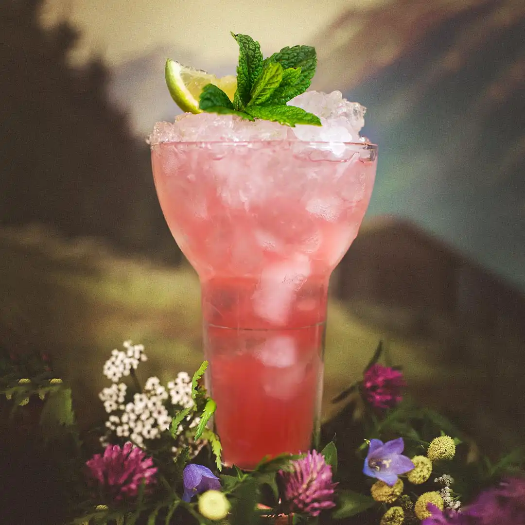 Harahorn pink gin fizz